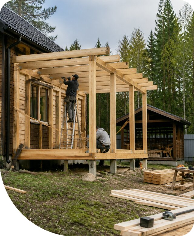 Строительство пристроек и построек на участке в Реутове