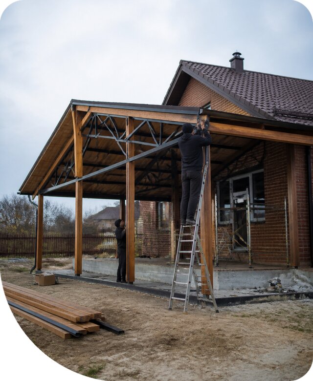 Пристройка навеса к дому и участку в Реутове под ключ